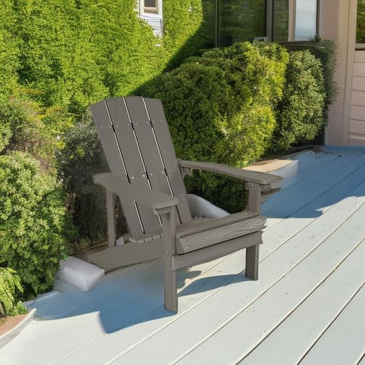 Flash Furniture Charlestown Commercial Grade Indoor/Outdoor Adirondack Chair, Weather Resistant Durable Poly Resin Deck and Patio Seating, Green