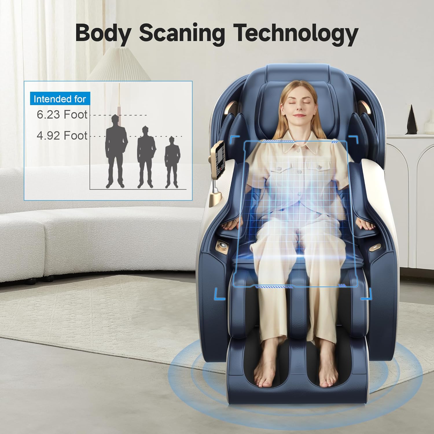Real Relax 2025 Massage Chair Full Body, Zero Gravity SL-Track Shiatsu Massage Recliner with Heat, APP Control, Child Lock, Body Scan Bluetooth Foot Roller, Favor 06, All Black