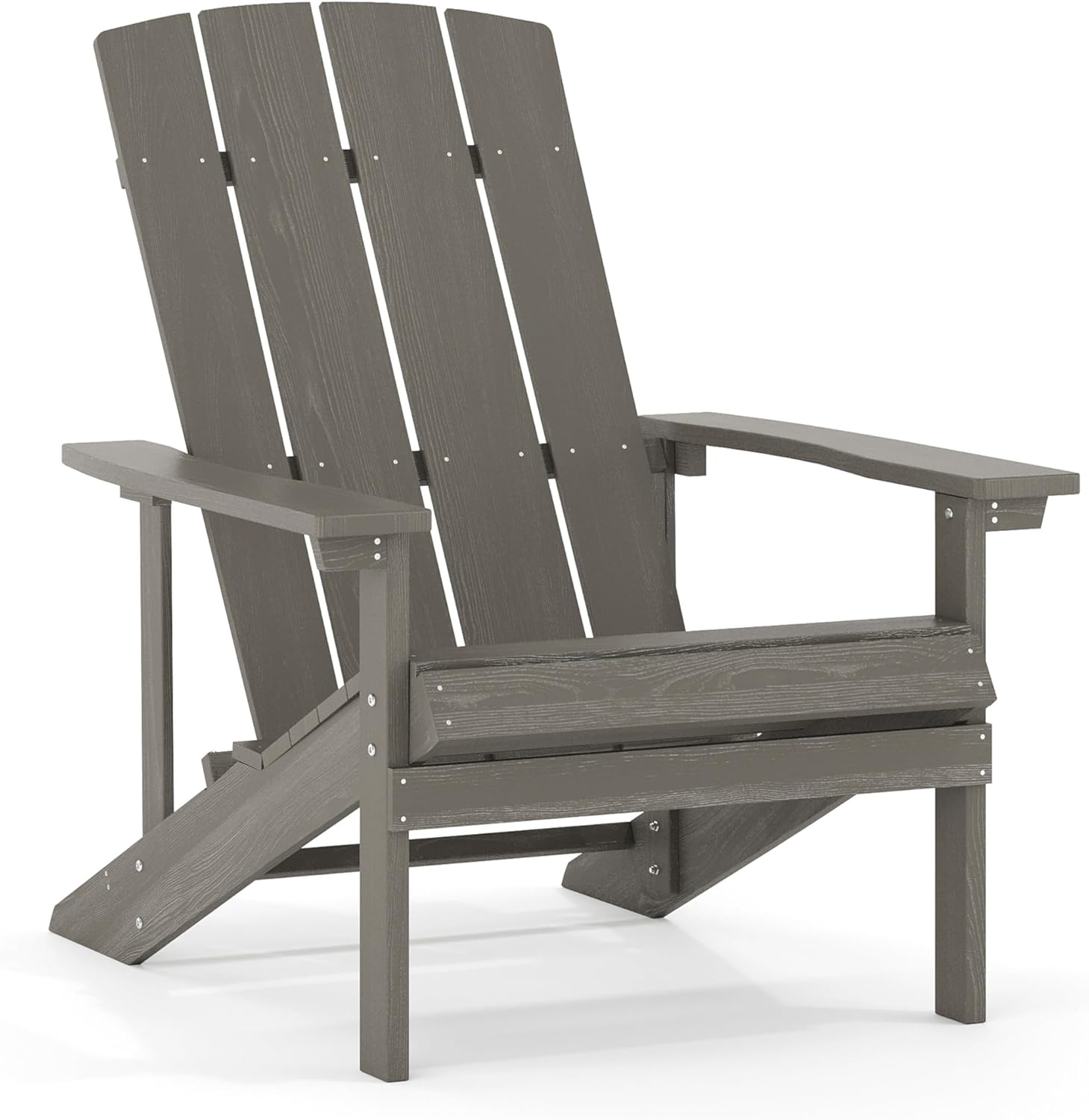 Flash Furniture Charlestown Commercial Grade Indoor/Outdoor Adirondack Chair, Weather Resistant Durable Poly Resin Deck and Patio Seating, Green