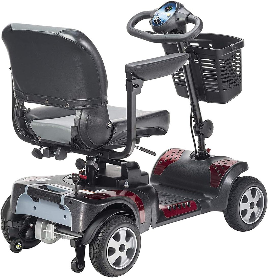 Drive Medical Phoenix LT 4 Wheel Mobility Scooter 350lb Weight Cap New Model, Red/Blue/Grey
