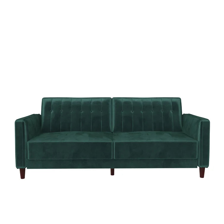 Perdue 81.5" Velvet Square Arm Convertible Sofa