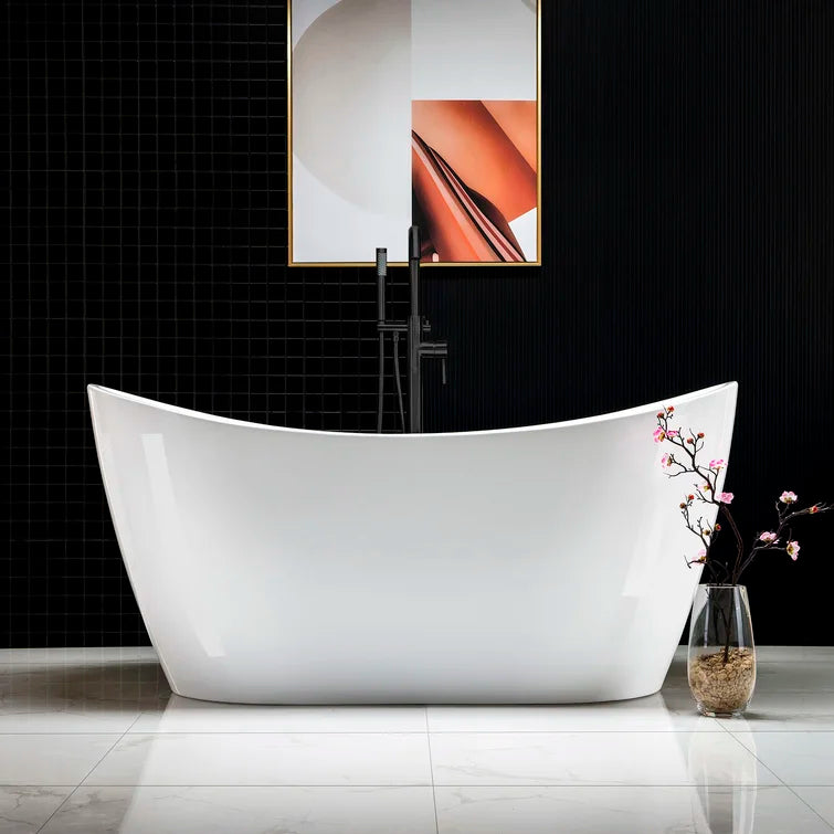 59" x 29" Freestanding Soaking Acrylic Bathtub