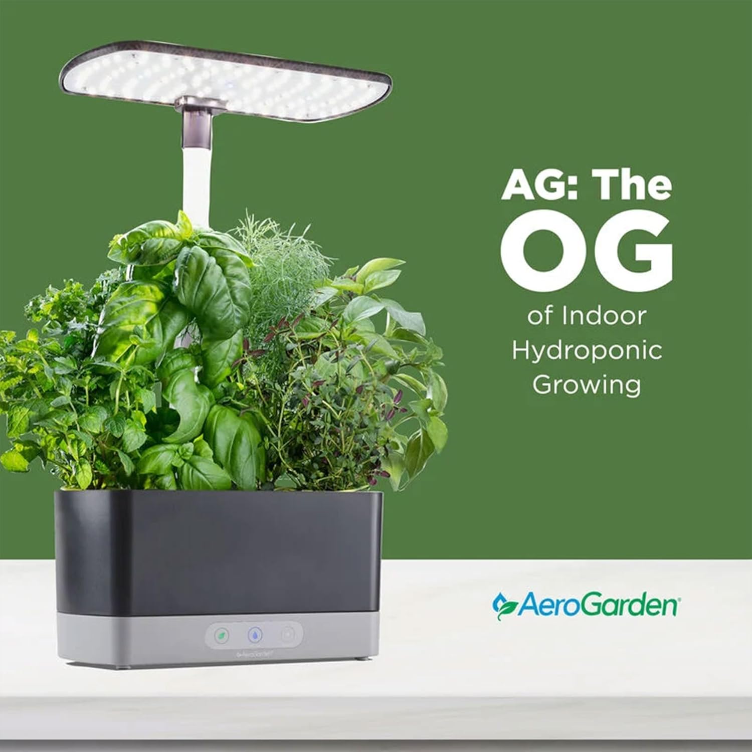 AeroGarden Harvest with Gourmet Herb Seed Pod Kit - Hydroponic Indoor Garden, Black