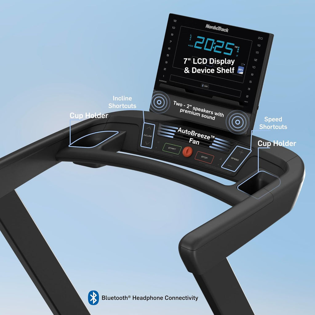 NordicTrack T Series: Perfect Treadmills for Home Use, Walking or Running Treadmill with Incline, Bluetooth Enabled, 300 lbs User Capacity
