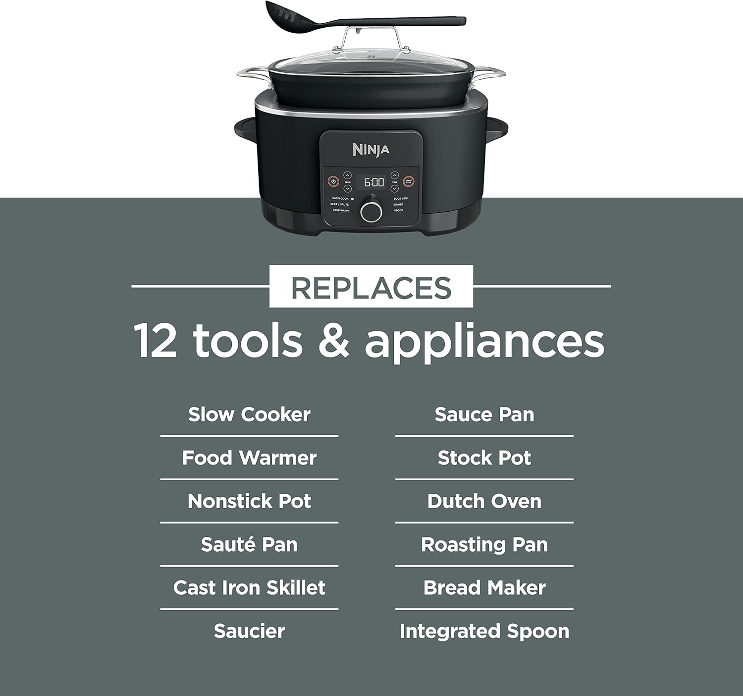 Ninja MC1101 Foodi Everyday Possible Cooker Pro, 8-in-1 Versatility, 6.5 QT, One-Pot Cooking, Replaces 10 Cooking Tools, Faster Cooking, Family-Sized Capacity, Adjustable Temp Control, Midnight Blue