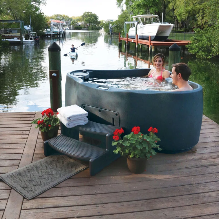 AquaRest Discover AR300 2-Person 20-Jet Oval Plug & Play Hot Tub with LED Waterfall