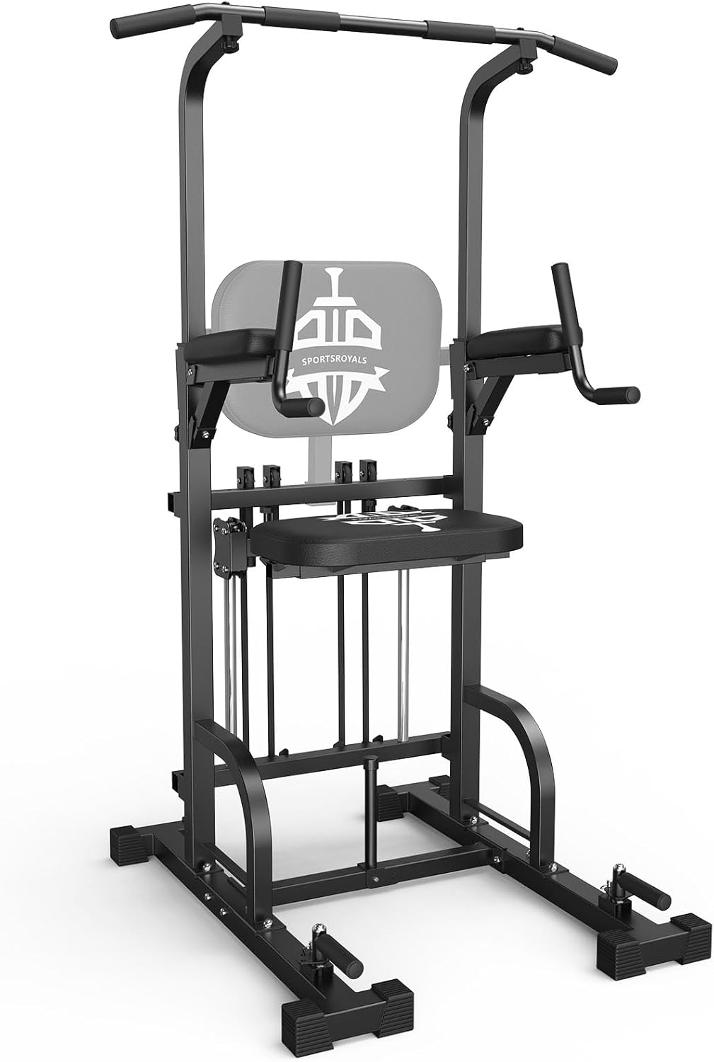 Sportsroyals Pull Up Bar Dip Station Power Tower Assistive Trainer Multi-Function Home Gym Strength Training Fitness Equipment 450LBS