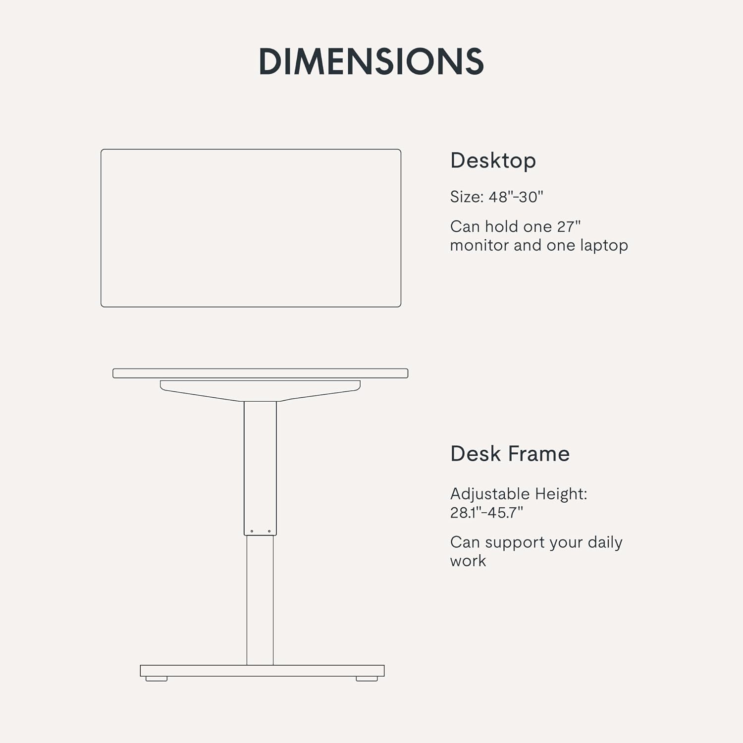 FLEXISPOT EN1 One-Piece Standing Desk 55 x 28 Inch Electric Adjustable Height Desk for Home Office and Computer Workstation (White Frame + 55" Maple Top, 2 Packages)