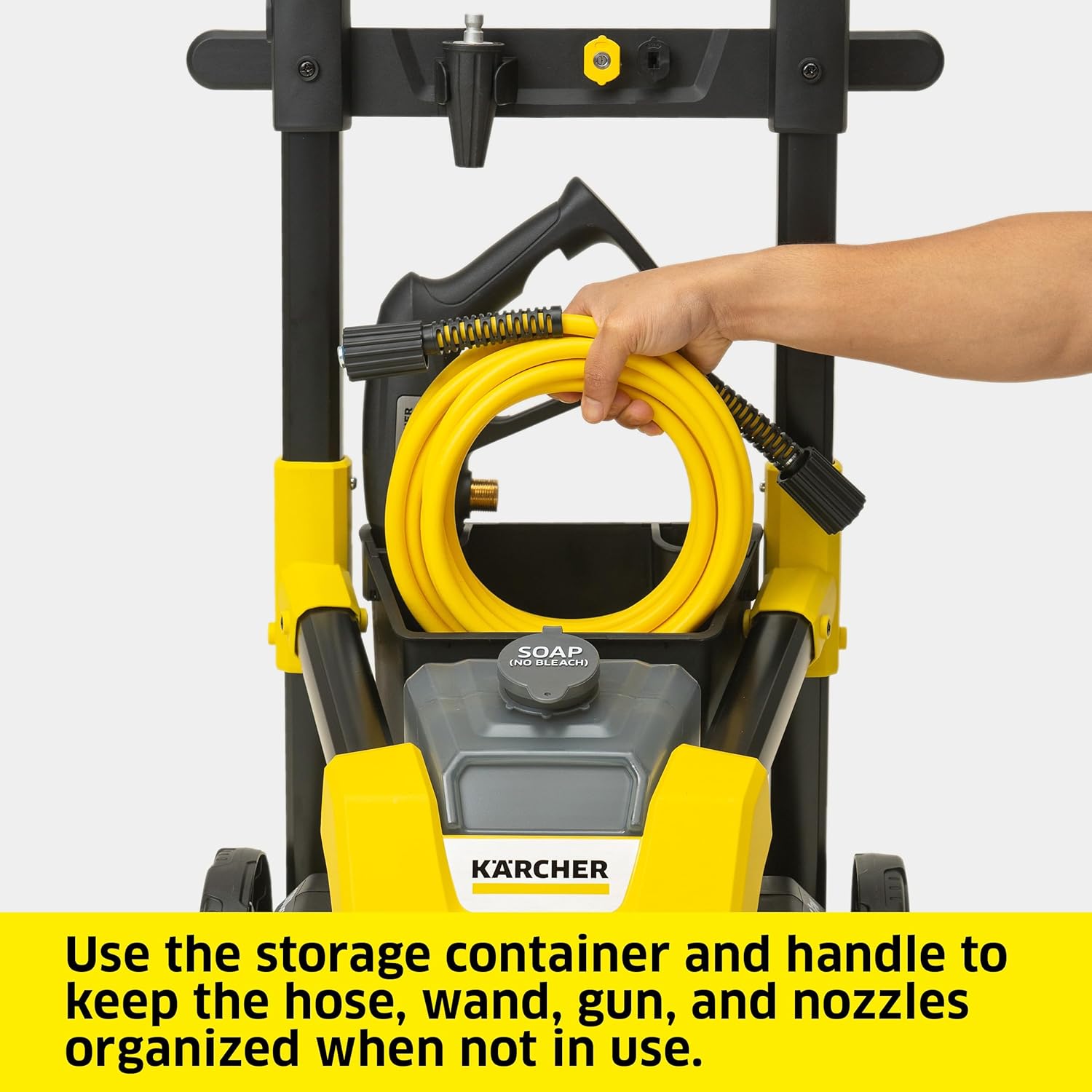 Electric Karcher Pressure Washer K1700, Max 2125 PSI, 3 Spray Nozzles, Detergent Tank, For Cars, Driveways, Siding, Patios, 1.46 max. GPM
