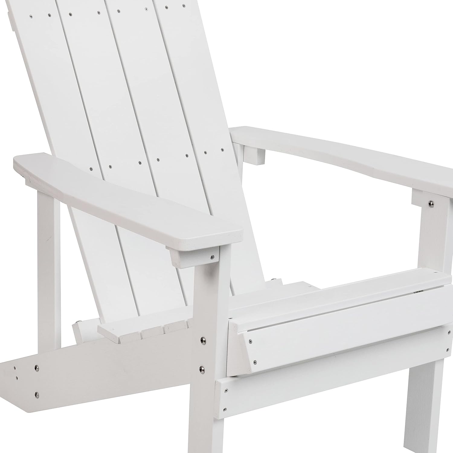 Flash Furniture Charlestown Commercial Grade Indoor/Outdoor Adirondack Chair, Weather Resistant Durable Poly Resin Deck and Patio Seating, Green