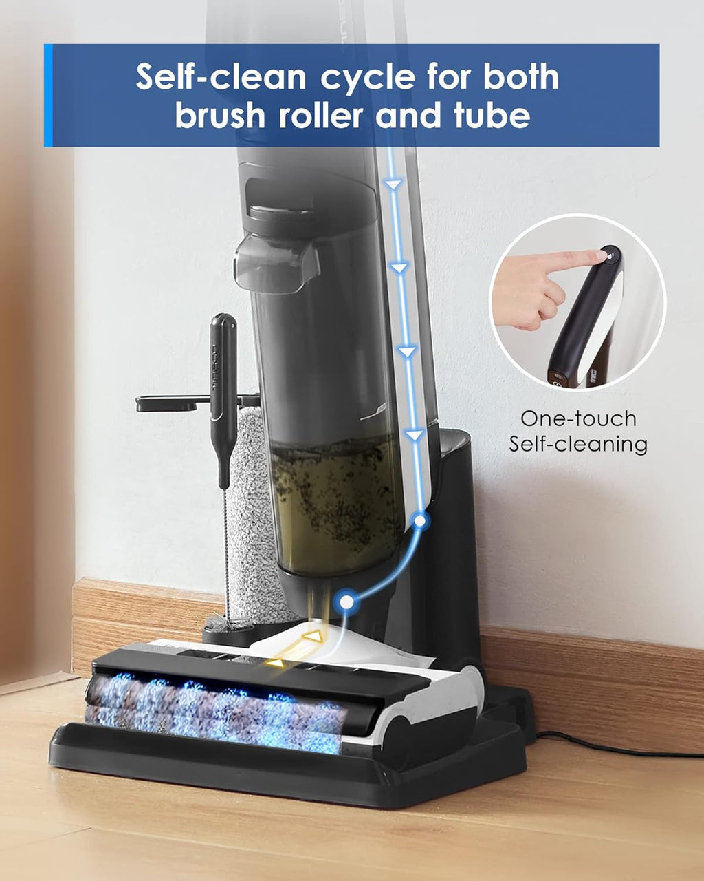Tineco iFLOOR 5 Breeze Complete Wet Dry Vacuum Cordless Floor Washer, One-Step Cleaning for Hard Floors, Edge Clean, Auto Self-Cleaning, Lightweight & Cordless Design