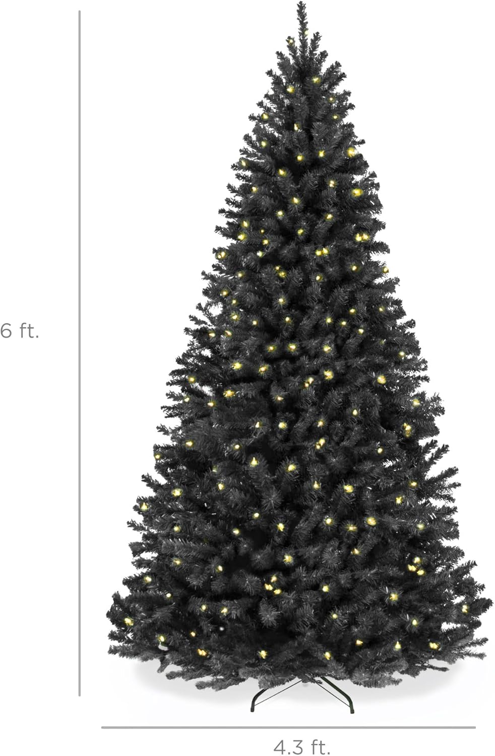 Best Choice Products Artificial Christmas Tree, 6ft Premium Pre-Lit Realistic Spruce Holiday Décor w/Dense Branches, Metal Base - Green Spruce