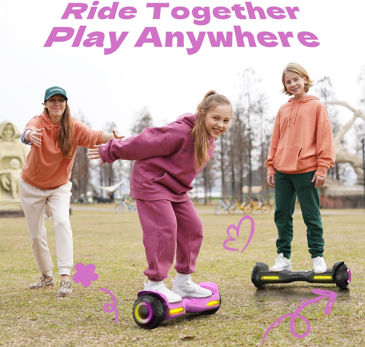 Gyroor Hoverboard New G13 All Terrain Hoverboard with LED Lights & 500W Motor, Self Balancing Off Road Hoverboards with Bluetooth for Kids ages 6-12 and Adults