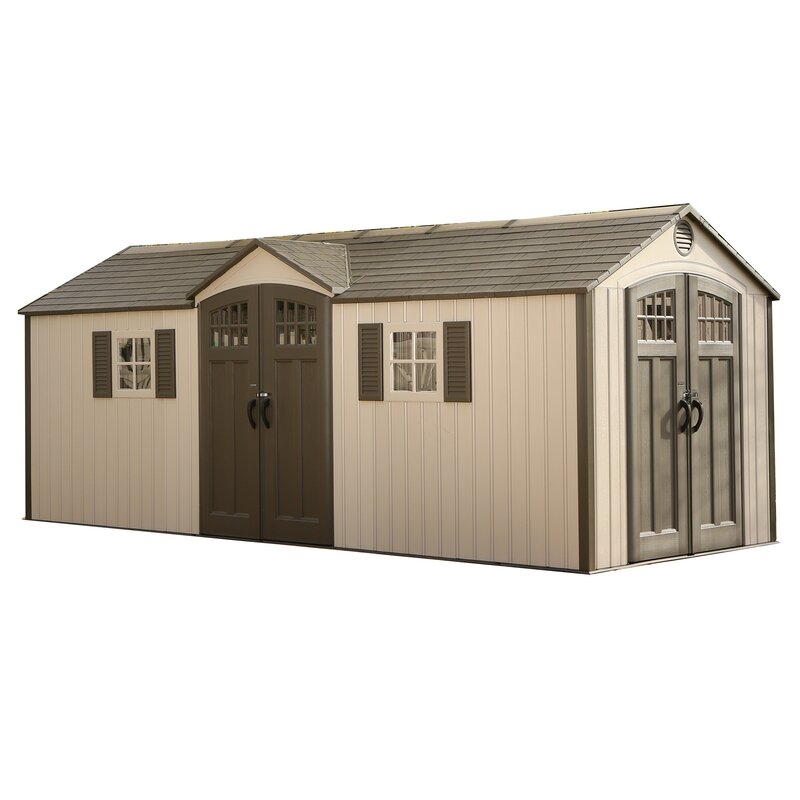 2024 NEW 20 ft. x 8 ft. High-Density Polyethylene (Plastic) Outdoor Storage Shed with Steel-Reinforced Construction