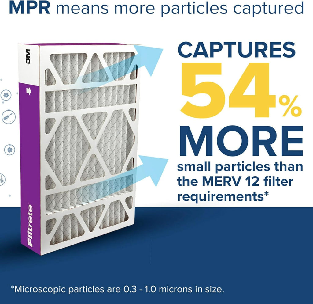 Filtrete 20x25x4 AC Furnace Air Filter, MPR 1550, MERV 12, Fits Lennox & Honeywell, Allergen, Bacteria & Virus, , Electrostatic Air Cleaning Filter, 4-Pack (actual size 19.88 x 24.63 x 4.31)