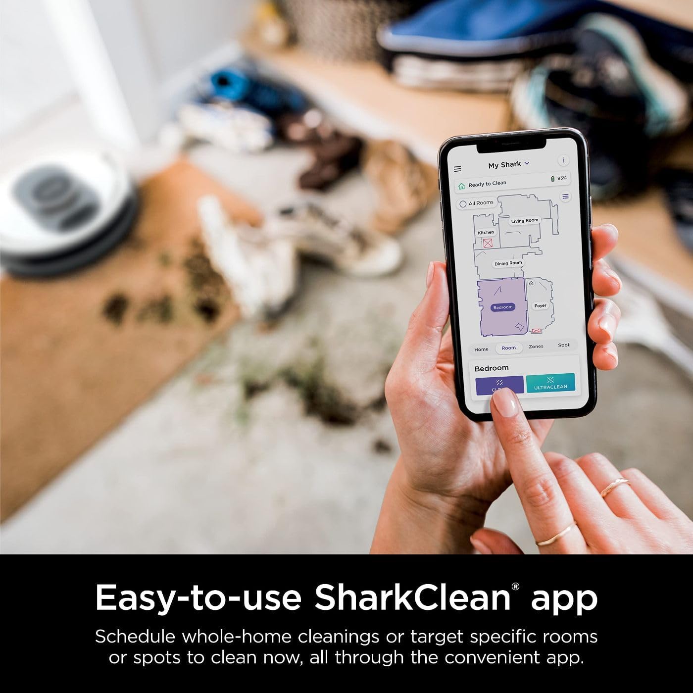 Shark RV1001AE IQ Robot Self-Empty XL, Robot Vacuum with IQ Navigation, Home Mapping, Self-Cleaning Brushroll, Wi-Fi Connected, Works with Alexa, Black