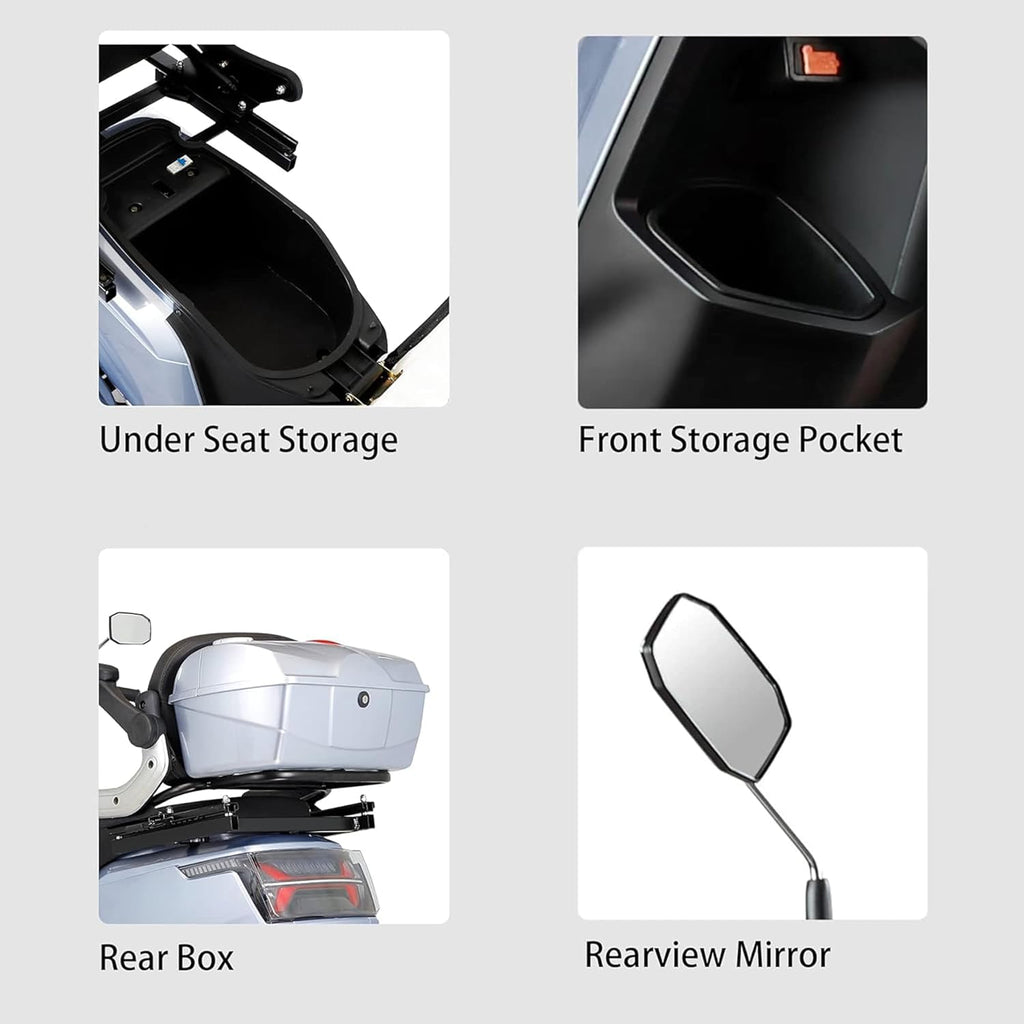 1000W 15 MPH Heavy Duty 4 Wheel Mobility Scooter 500lbs Loadweight, 3 Speed Control Mobility Scooters with 31 Mile Long Range Battery for Seniors & Adults Travel, 20° Max Climbing, Remote Key, Silver