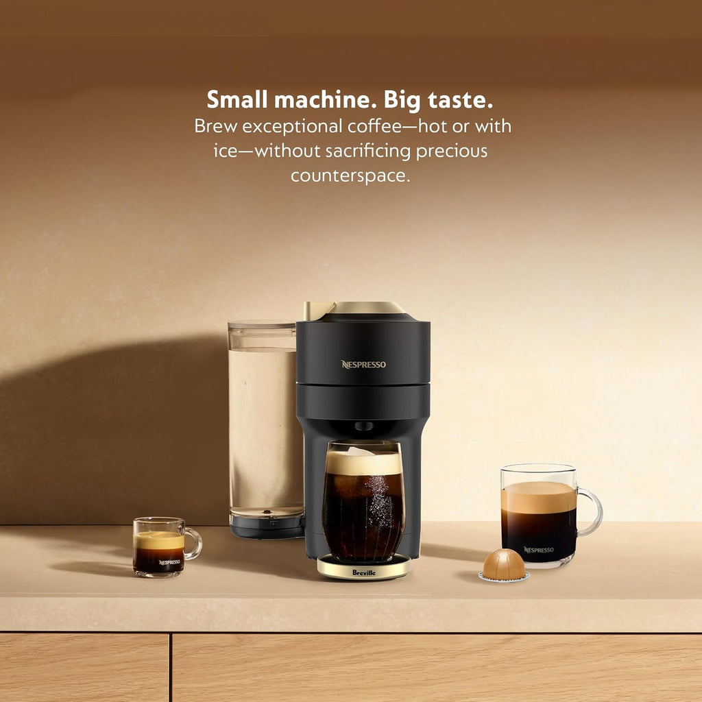 Nespresso Vertuo POP+ Deluxe Coffee and Espresso Machine by Breville, Titan and Capsules, Medium and Dark Roast Coffee, Variety Pack