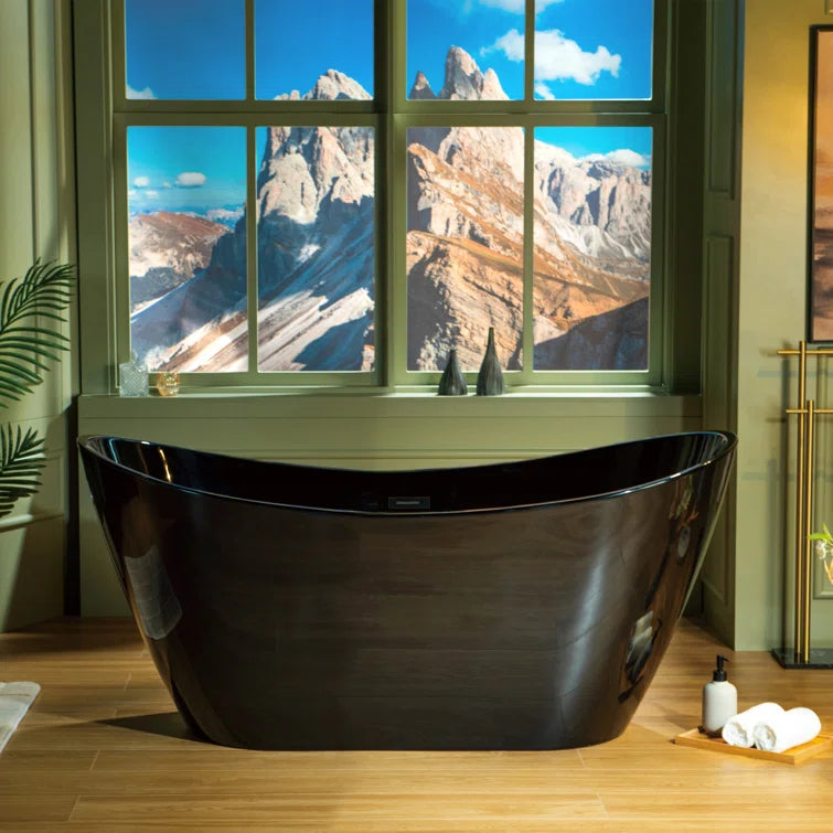 59" x 29" Freestanding Soaking Acrylic Bathtub