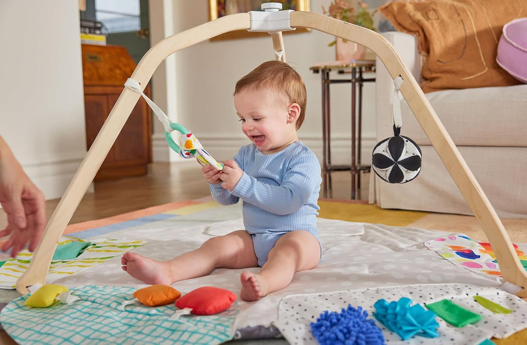 The Play Gym and Sensory Strands Bundle by Lovevery, Stage-Based Developmental Activity Gym for a Whole Year of Play Baby to Toddler Including Play Guide, Ages 0+ Months