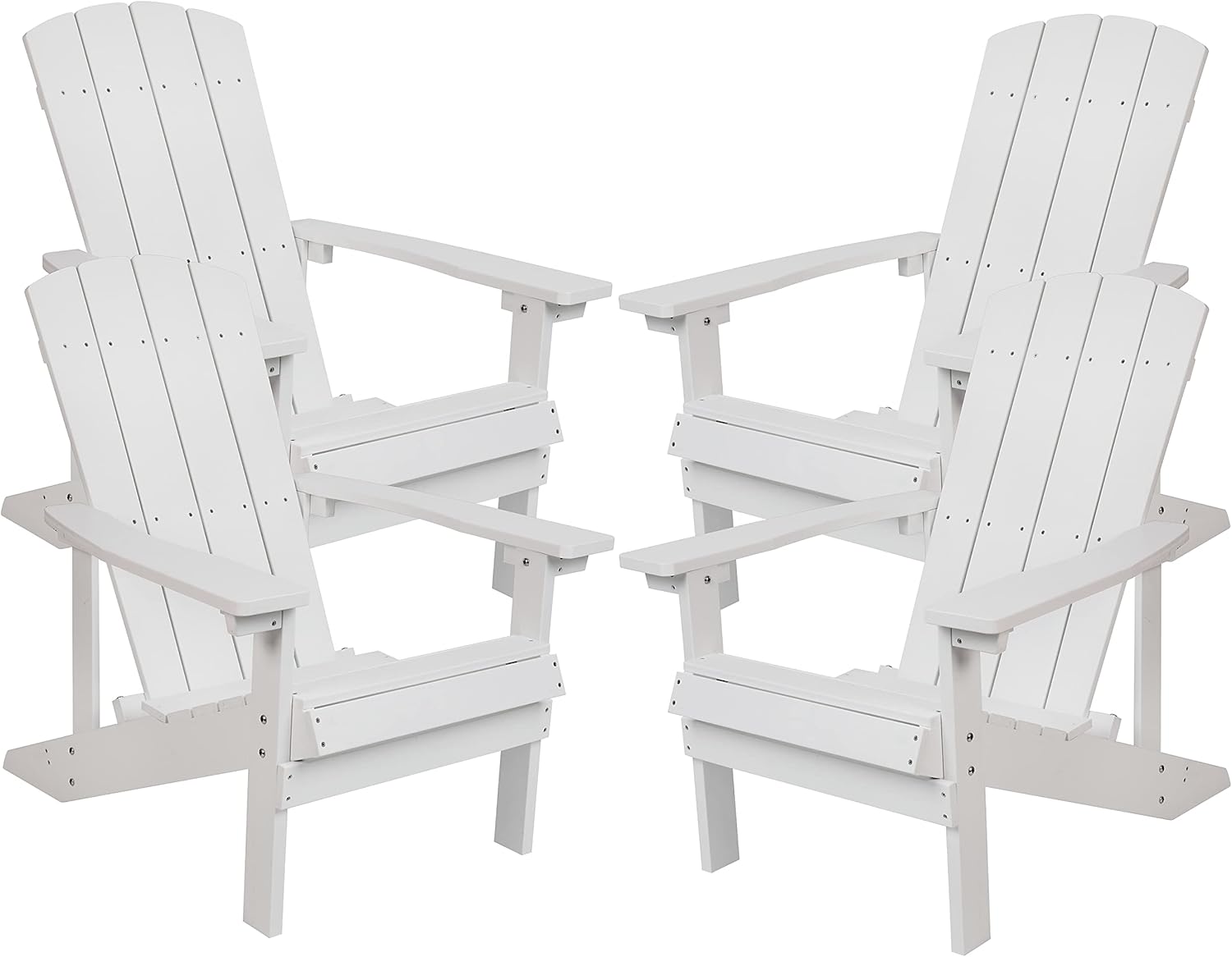 Flash Furniture Charlestown Commercial Grade Indoor/Outdoor Adirondack Chair, Weather Resistant Durable Poly Resin Deck and Patio Seating, Green