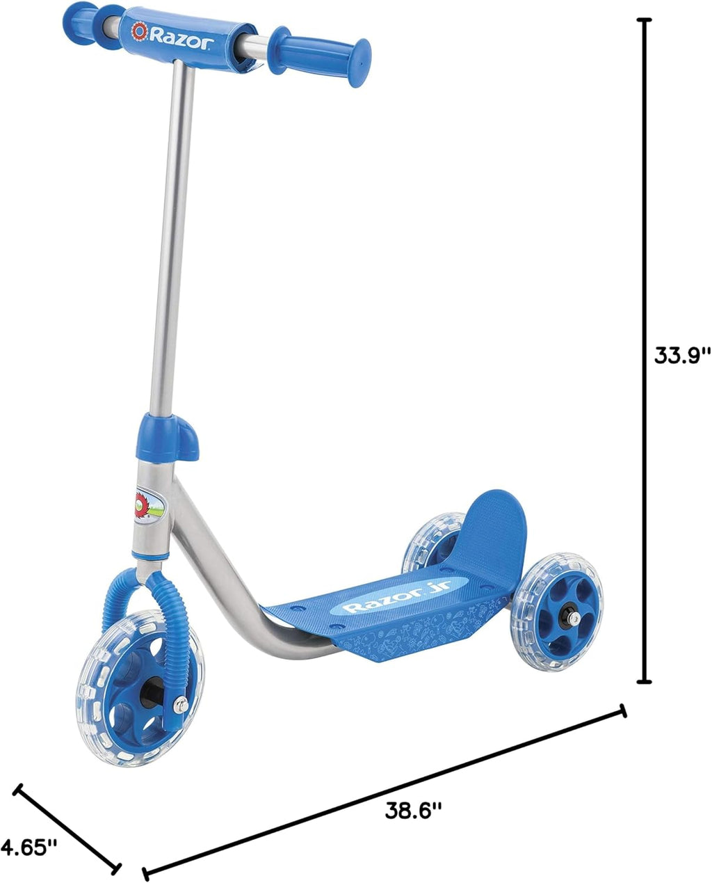 Razor A5 Lux Kick Scooter for Kids Ages 8+ - 8" Urethane Wheels, Anodized Finish Featuring Bold Colors and Graphics, for Riders up to 220 lbs