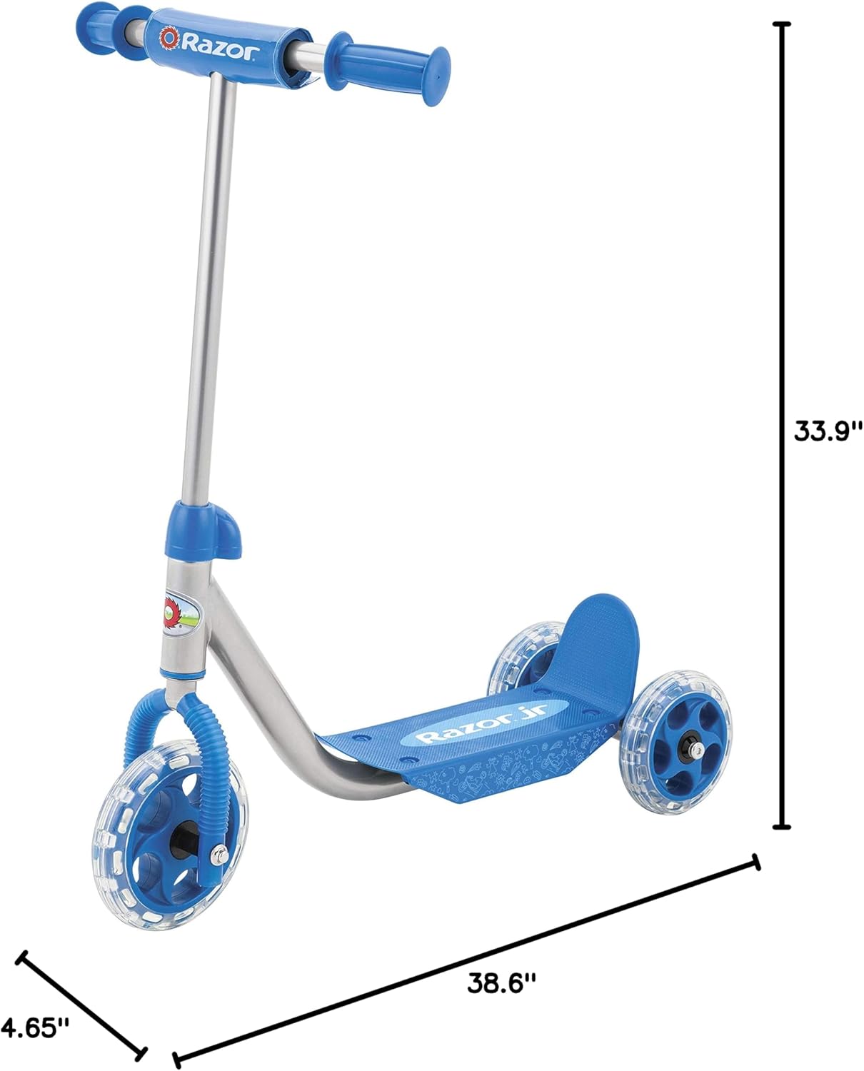 Razor A5 Lux Kick Scooter for Kids Ages 8+ - 8" Urethane Wheels, Anodized Finish Featuring Bold Colors and Graphics, for Riders up to 220 lbs
