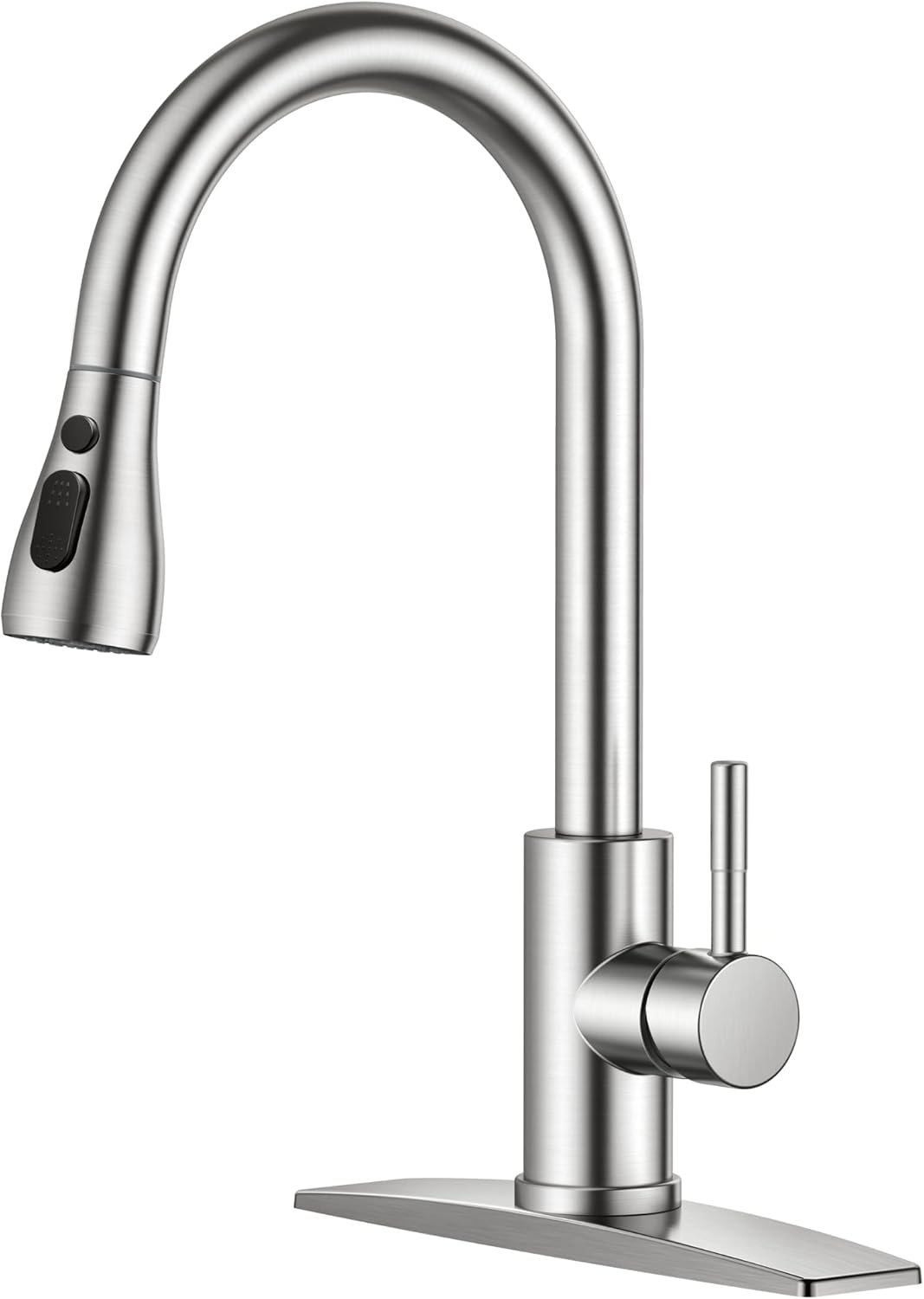 FORIOUS Touchless Kitchen Faucets, Brushed Nickel Kitchen Faucet with Pull Down Sprayer, Single Handle Smart Motion Sensor Kitchen Sink Faucet,Contemporary Hands-Free Sink Faucet for Farmhouse Laundry