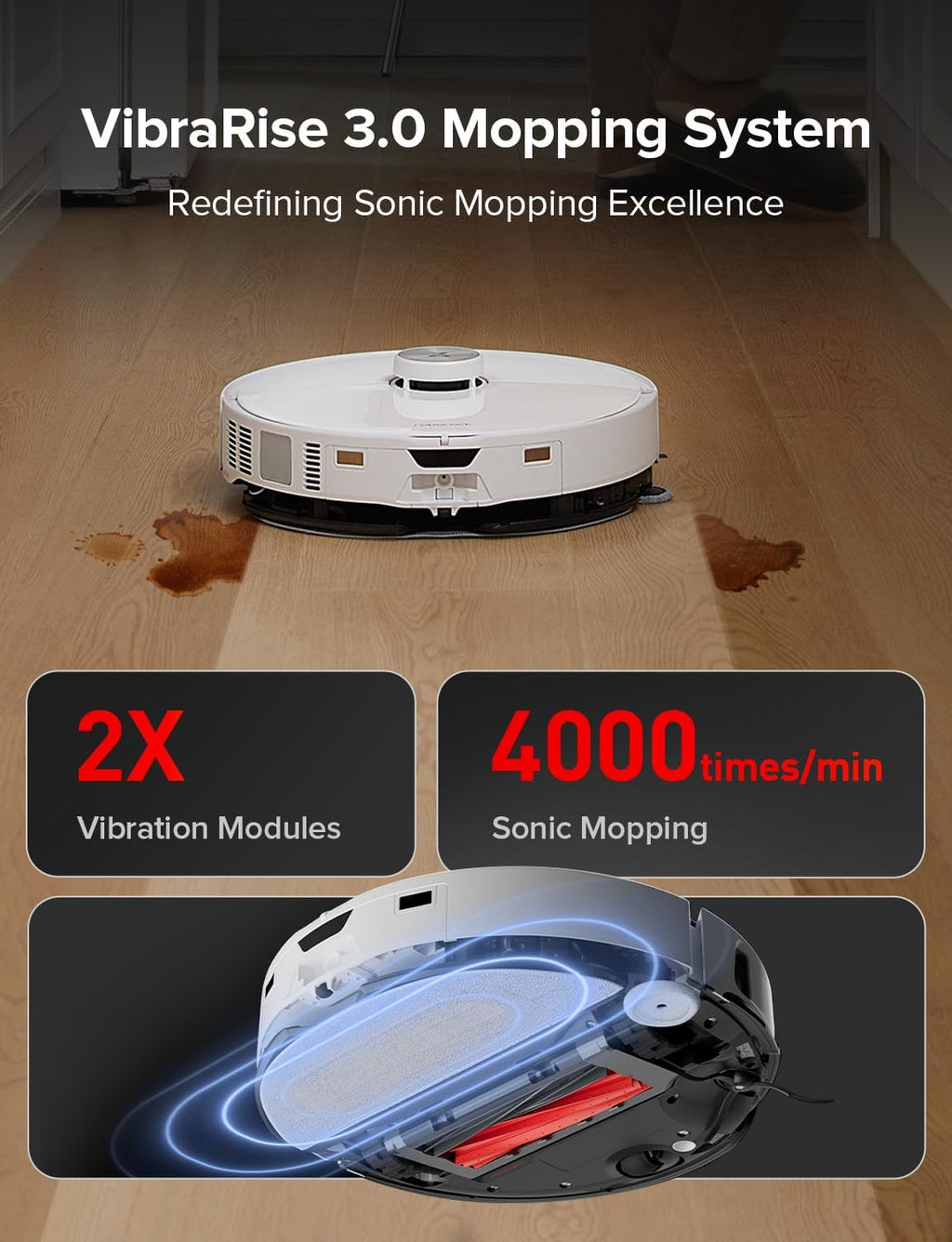 roborock S8 MaxV Ultra Robot Vacuum & Sonic Mop, 10000 Pa Suction, Corner to Edge Deep Cleaning, Hot Air Self-Drying, Auto Empty & Refill, Detergent Dispenser, Obstacle Avoidance, Black