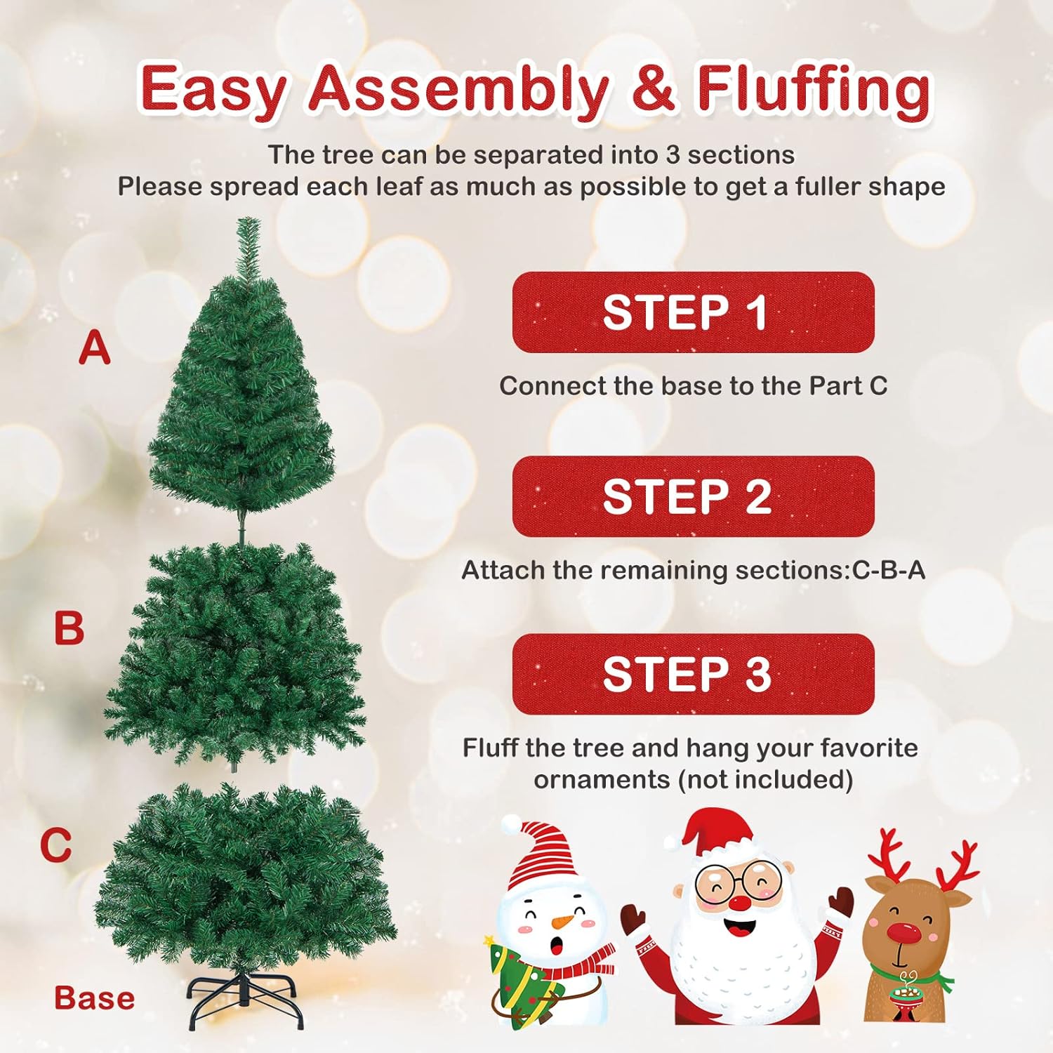 Goplus 7ft Artificial White Christmas Tree Xmas Pine Tree with Solid Metal Legs Perfect for Indoor and Outdoor Holiday Decoration