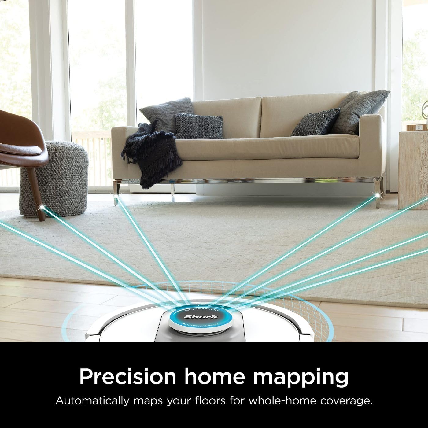 Shark RV1001AE IQ Robot Self-Empty XL, Robot Vacuum with IQ Navigation, Home Mapping, Self-Cleaning Brushroll, Wi-Fi Connected, Works with Alexa, Black