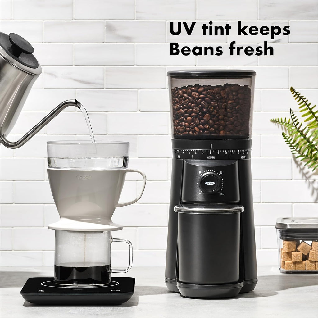 OXO Brew Conical Burr Coffee Grinder, Matte Black + OXO Brew Rapid Brewer Bundle