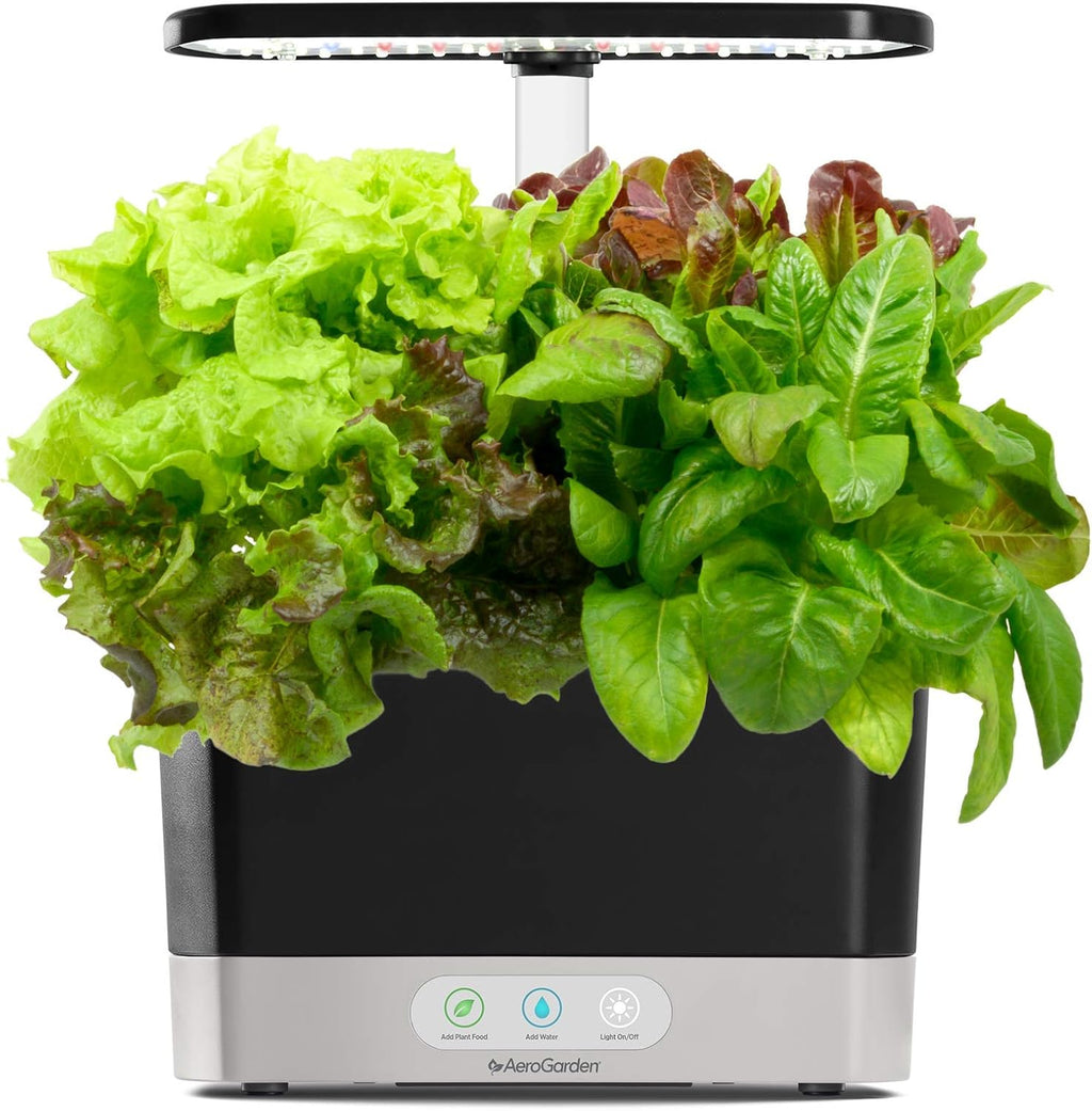 AeroGarden Harvest with Gourmet Herb Seed Pod Kit - Hydroponic Indoor Garden, Black