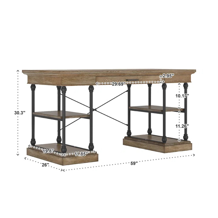 Kyler Solid Wood Top Writing Desk