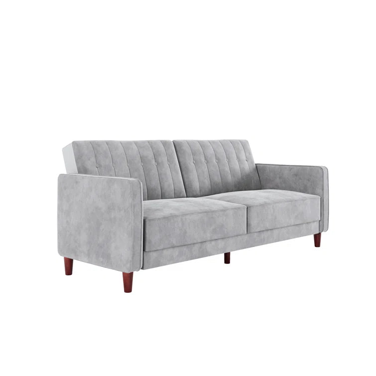 Perdue 81.5" Velvet Square Arm Convertible Sofa