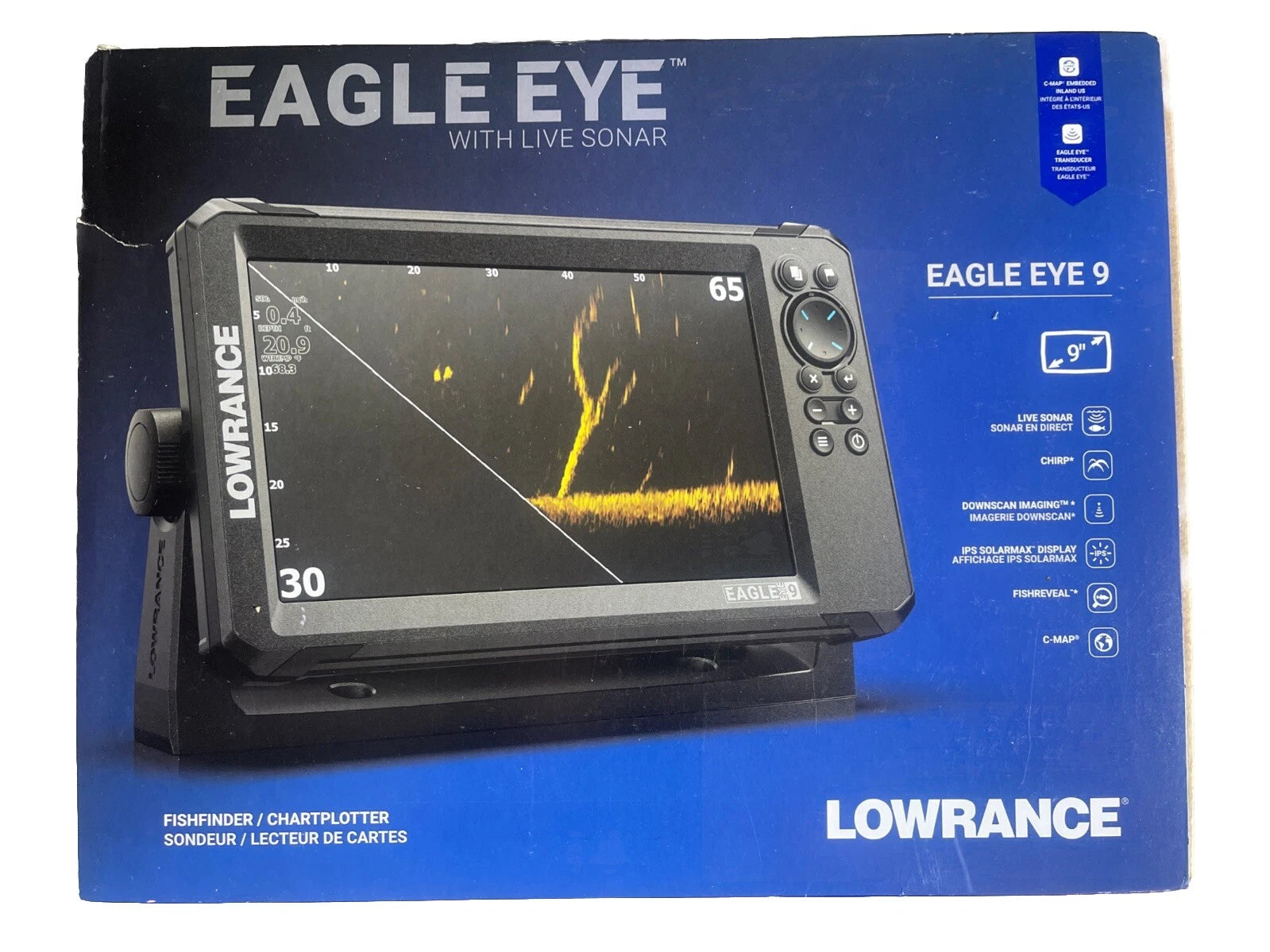 Lowrance Eagle Eye™ 9 Live Fishfinder Combo w/Transducer & C-MAP® Inland Charts