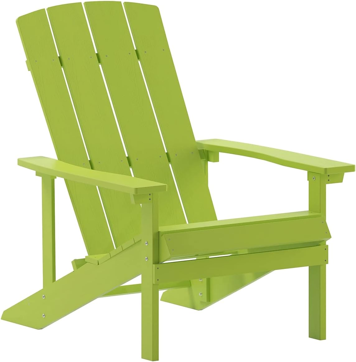 Flash Furniture Charlestown Commercial Grade Indoor/Outdoor Adirondack Chair, Weather Resistant Durable Poly Resin Deck and Patio Seating, Green