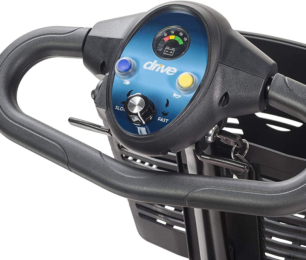 Drive Medical Phoenix LT 4 Wheel Mobility Scooter 350lb Weight Cap New Model, Red/Blue/Grey