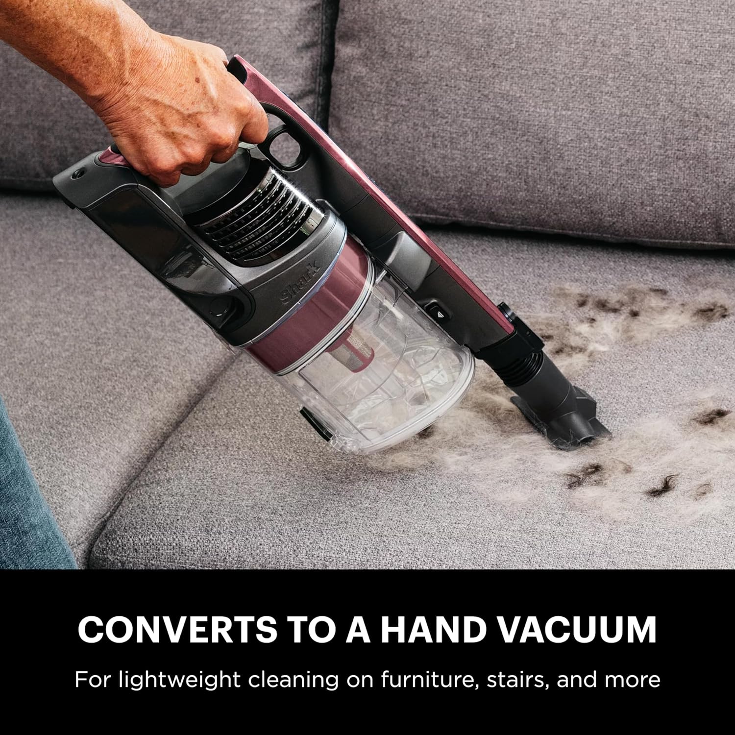 Shark Pet Cordless Stick Vacuum with XL Dust Cup, LED Headlights, Removable Handheld Vac, Crevice Tool, Portable Vacuum for Household Pet Hair, Carpet and Hard Floors, 40min Runtime, Grey, IX141