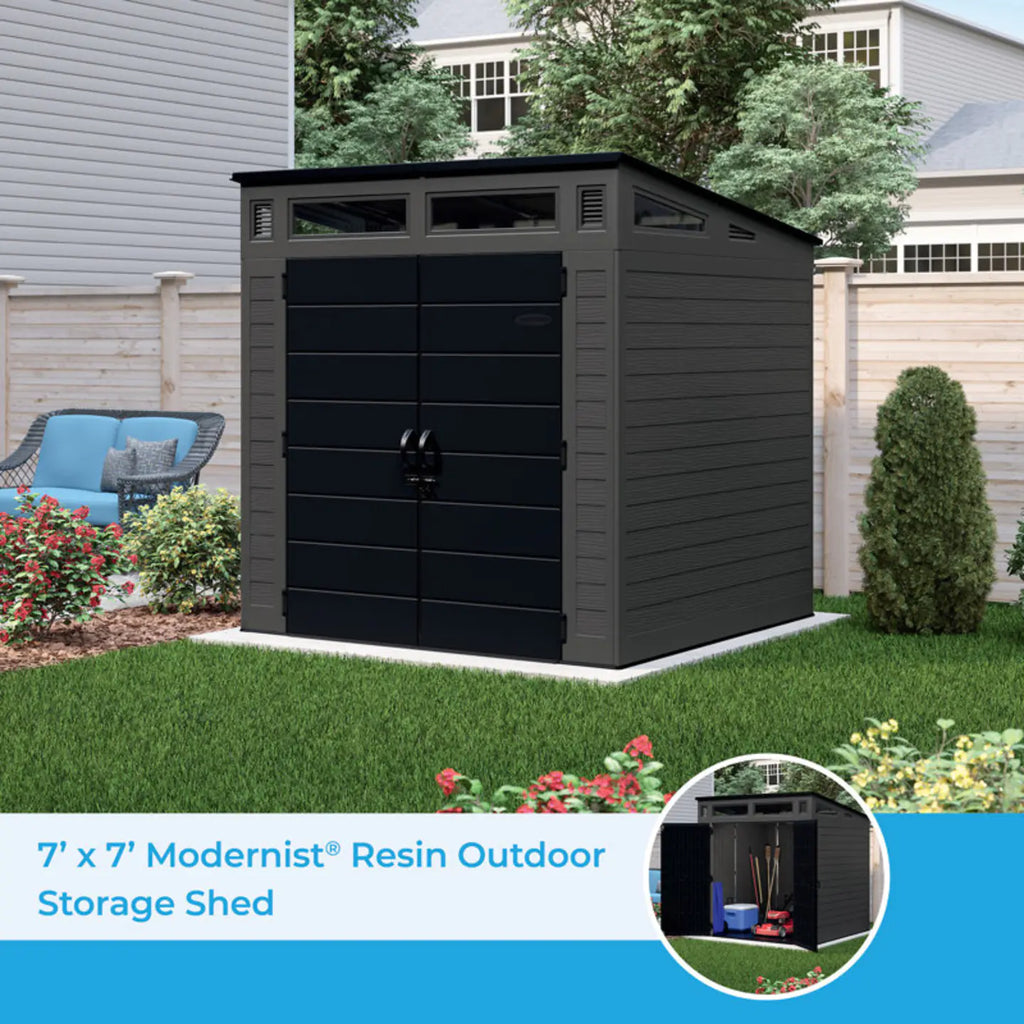 Suncast Modernist 7 ft. W x 7 ft. D Resin Storage Shed