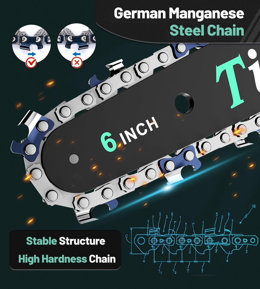 Tietoc Mini Chainsaw 6 Inch Cordless, Portable Electric Chain Saw Small Handheld Battery Powered Super Saws, Stocking Stuffers Christmas Gifts for Men Women, Birthday Mens Gift for Dad Fathers Husband