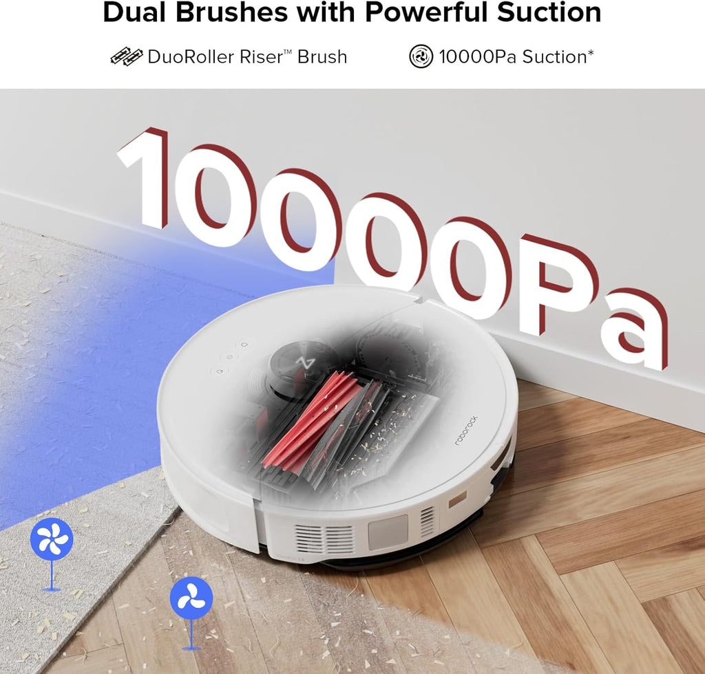 roborock S8 MaxV Ultra Robot Vacuum & Sonic Mop, 10000 Pa Suction, Corner to Edge Deep Cleaning, Hot Air Self-Drying, Auto Empty & Refill, Detergent Dispenser, Obstacle Avoidance, Black