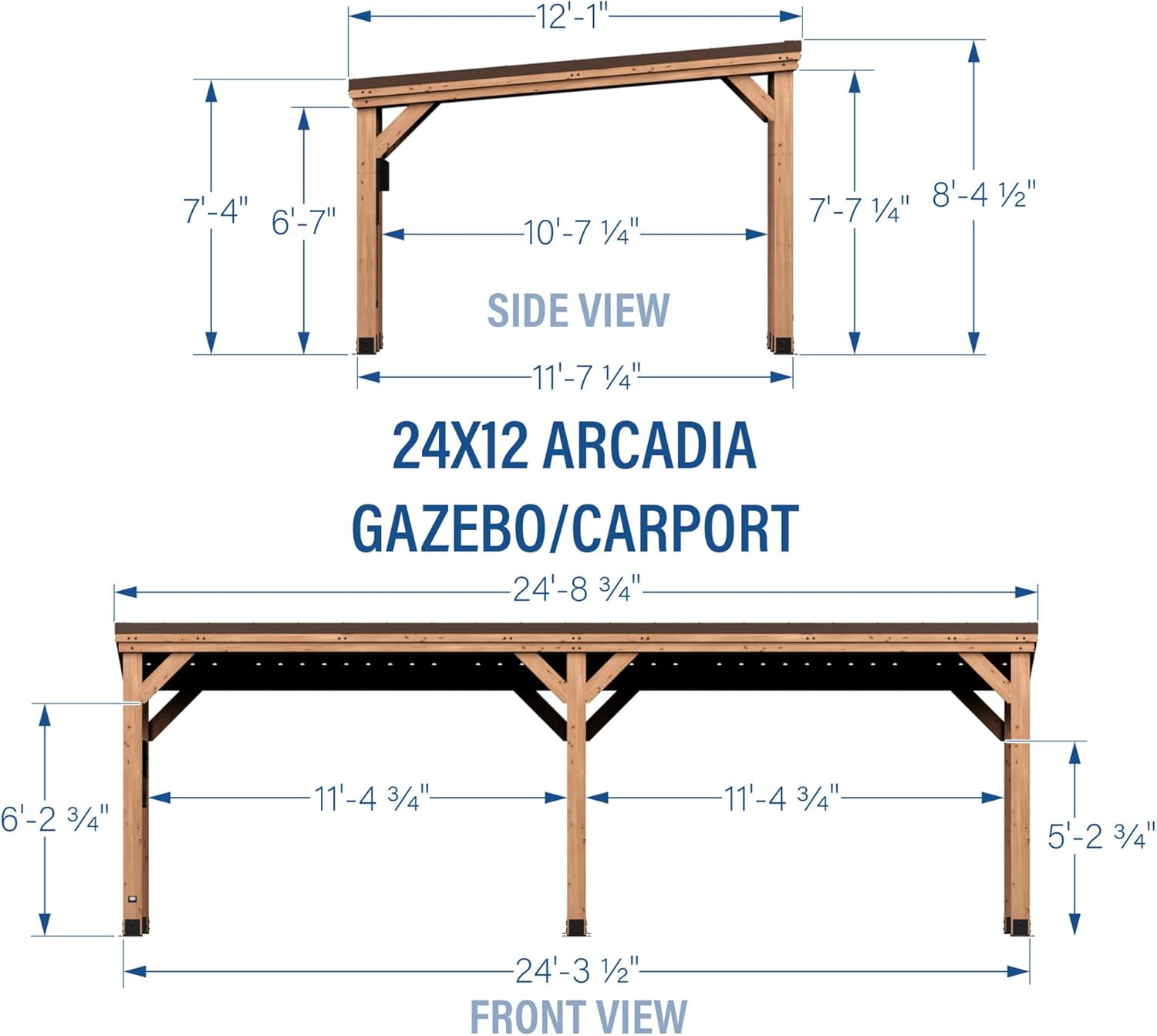 Backyard Discovery Saxony XL 12' x 6' Cedar Wood BBQ Grill Gazebo Pavilion with Hardtop Galvanized Steel Roof, Bar Tops, Powerport, Snow Support, Wind Resistance, Cook Station for Outdoor Patio, Deck