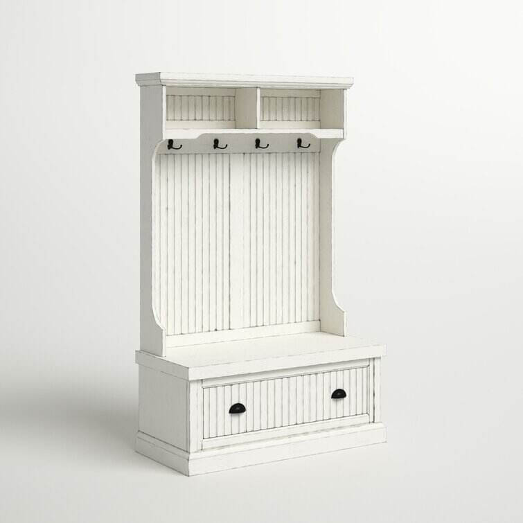 Carmel 40'' Wide Hall Tree with Bench and Shoe Storages
