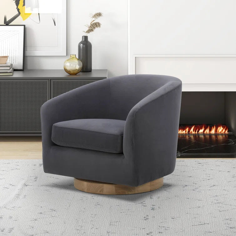 Bennett Upholstered Swivel Barrel Chair