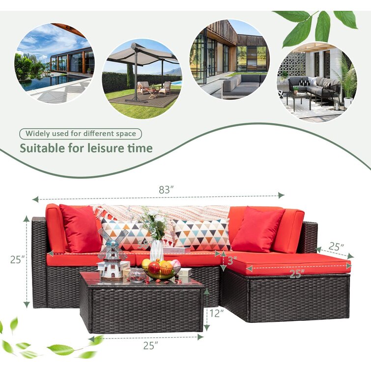 Huang 4 - Person Outdoor Seating Group with Cushions
