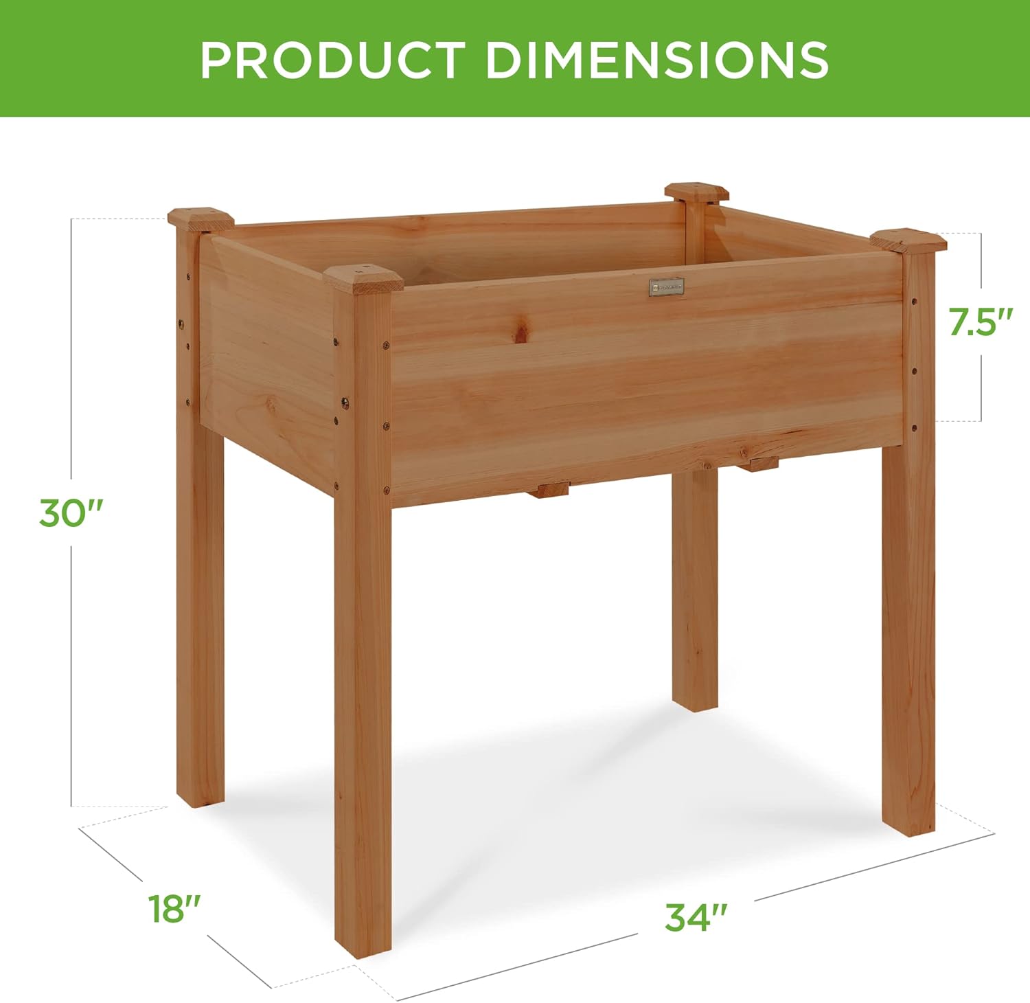 Best Choice Products 72x23x30in Raised Garden Bed, Elevated Wood Planter Box Stand for Backyard, Patio, Balcony w/Divider Panel, 6 Legs, 300lb Capacity - Natural