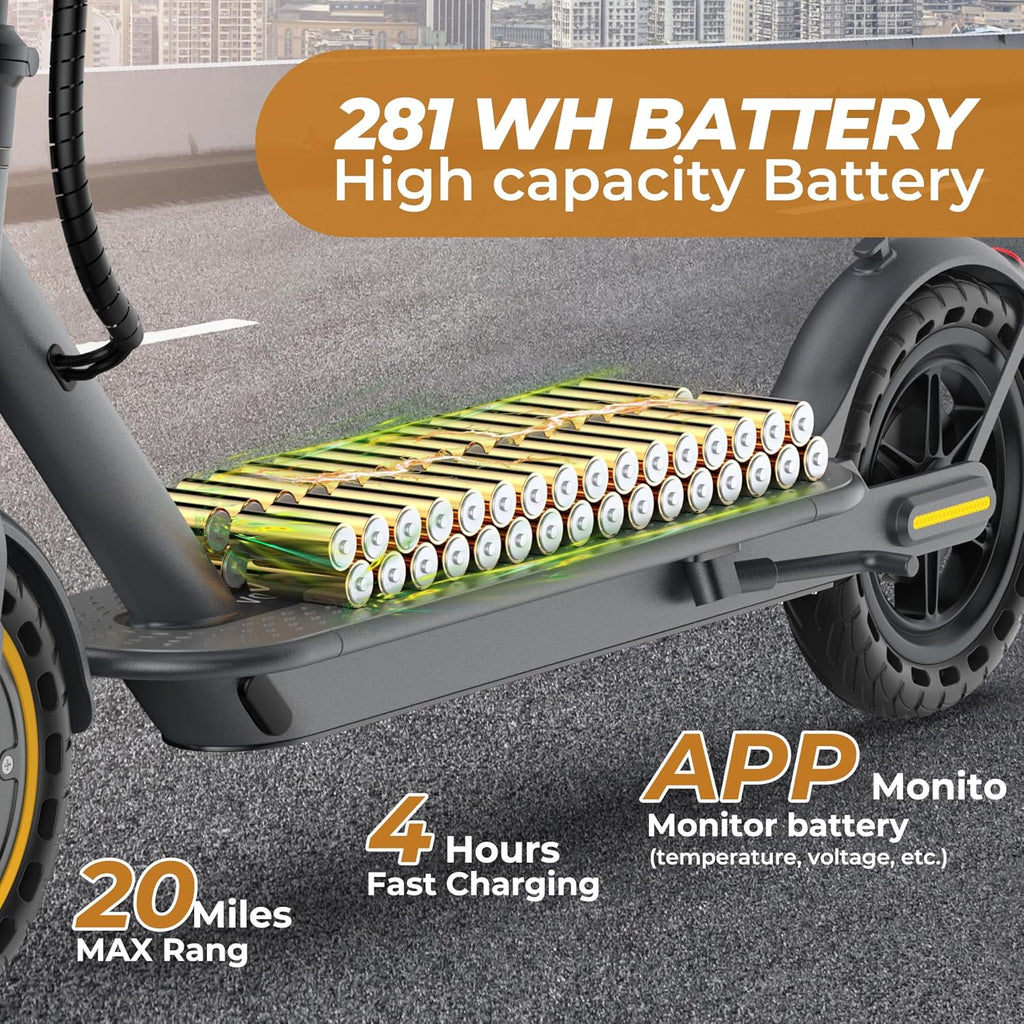 WERHY Electric Scooter, 350W/500W Motor, Top Speed 19/22 mph, Max 16/23/28Miles Ranges, Foldable E Scooter for Adults