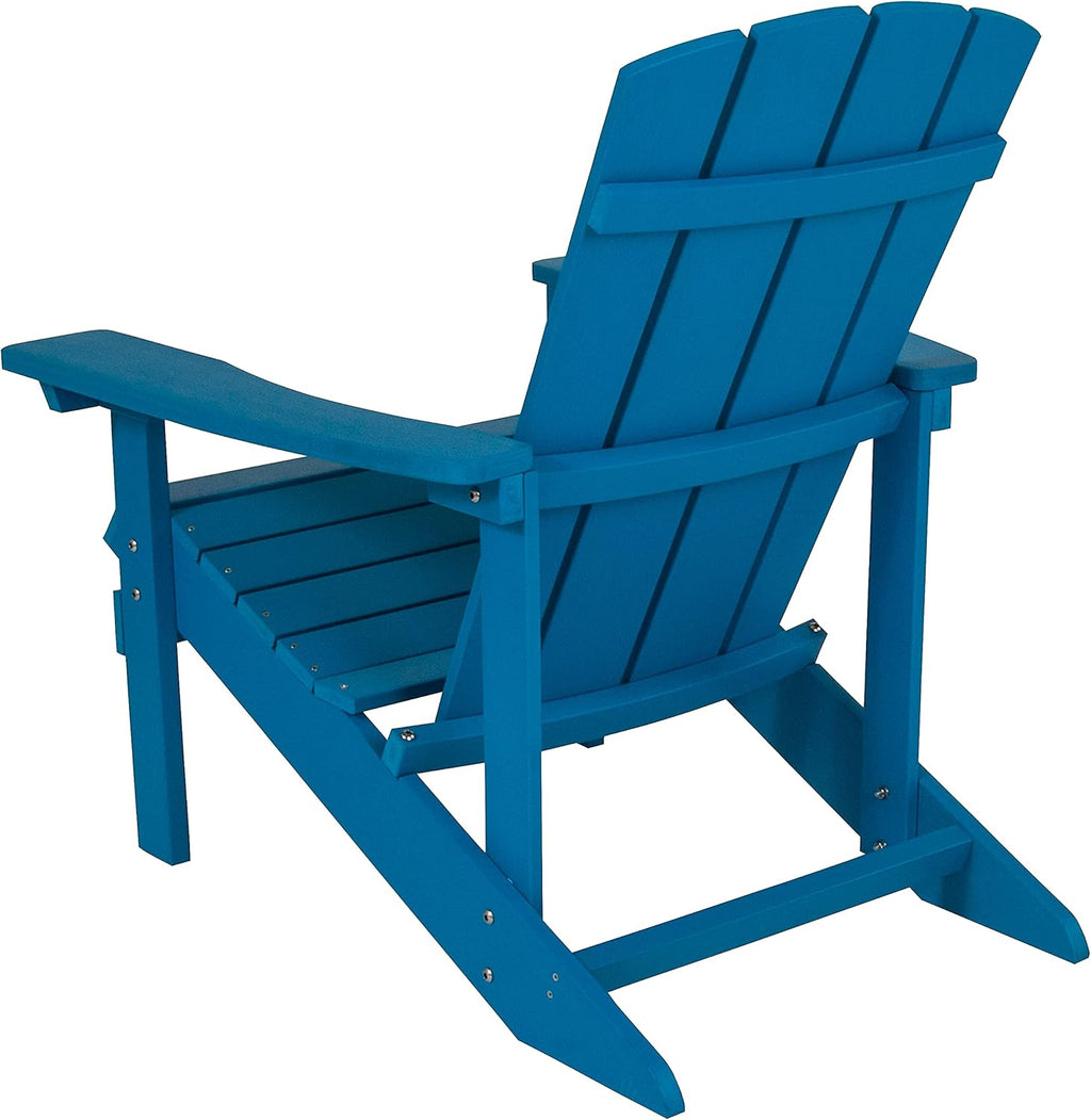 Flash Furniture Charlestown Commercial Grade Indoor/Outdoor Adirondack Chair, Weather Resistant Durable Poly Resin Deck and Patio Seating, Green