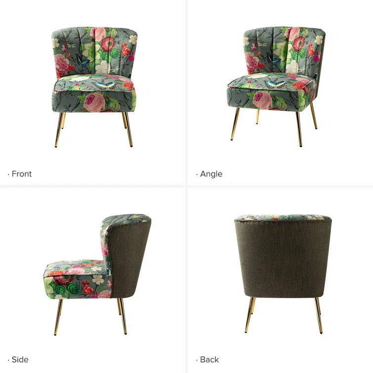 Felicia Polyester/Velvet Barrel Chair